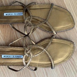Bronze Manolo Blahnik Sandal size 8 (39)